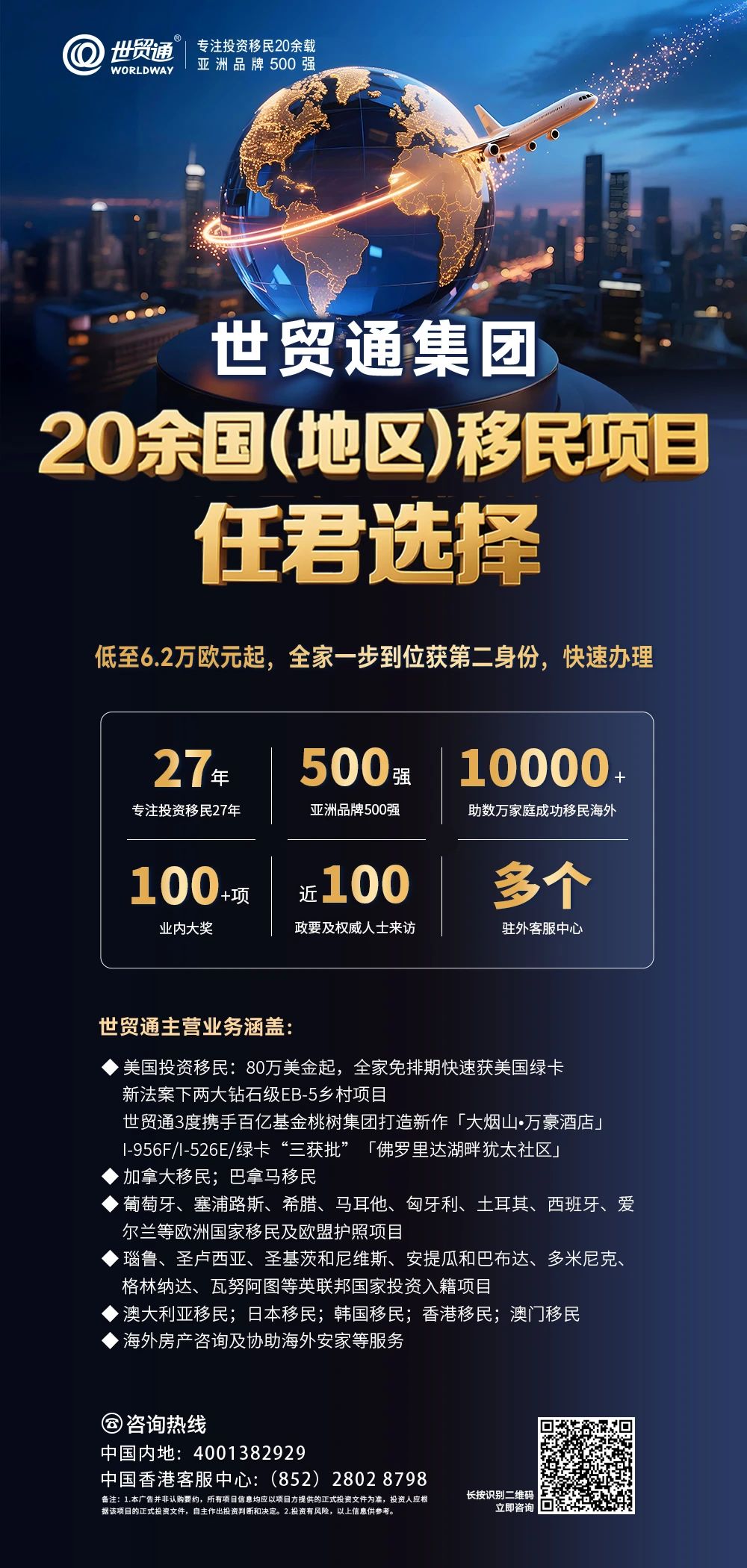 機遇稍縱即逝，行動決定未來!如果您有移民規劃需求，歡迎聯系世貿通，我們將為您量身定制專屬方案，助您順利開啟國際化新生活!